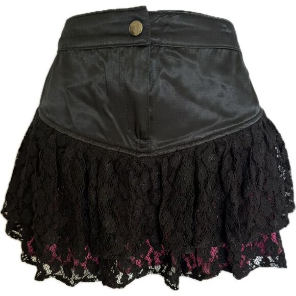 Lip Service Dresses & Skirts - Rare VTG Lip Service Killer Mini Skirt Pink and Lace Fairycore Women’s Size S